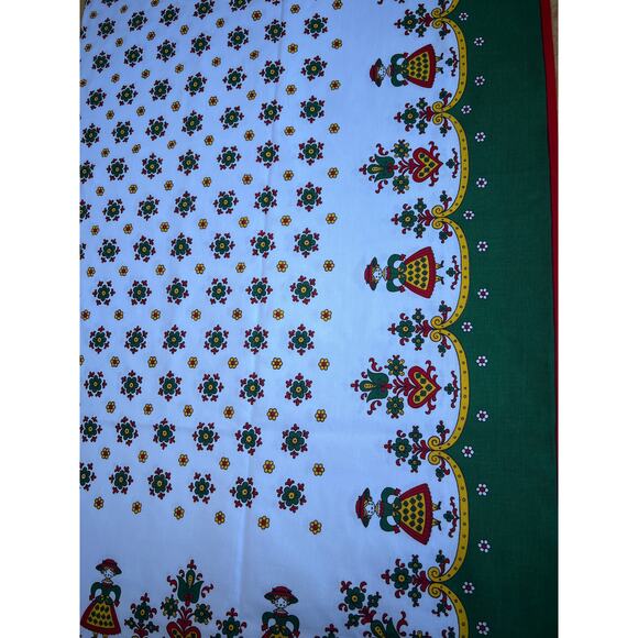Green/Yellow/Red Printed Floral and Girl Pattern:50”x52” - Picture 3 of 7
